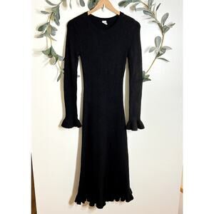 Melrose & Market Black Ruffle Sweater Dress